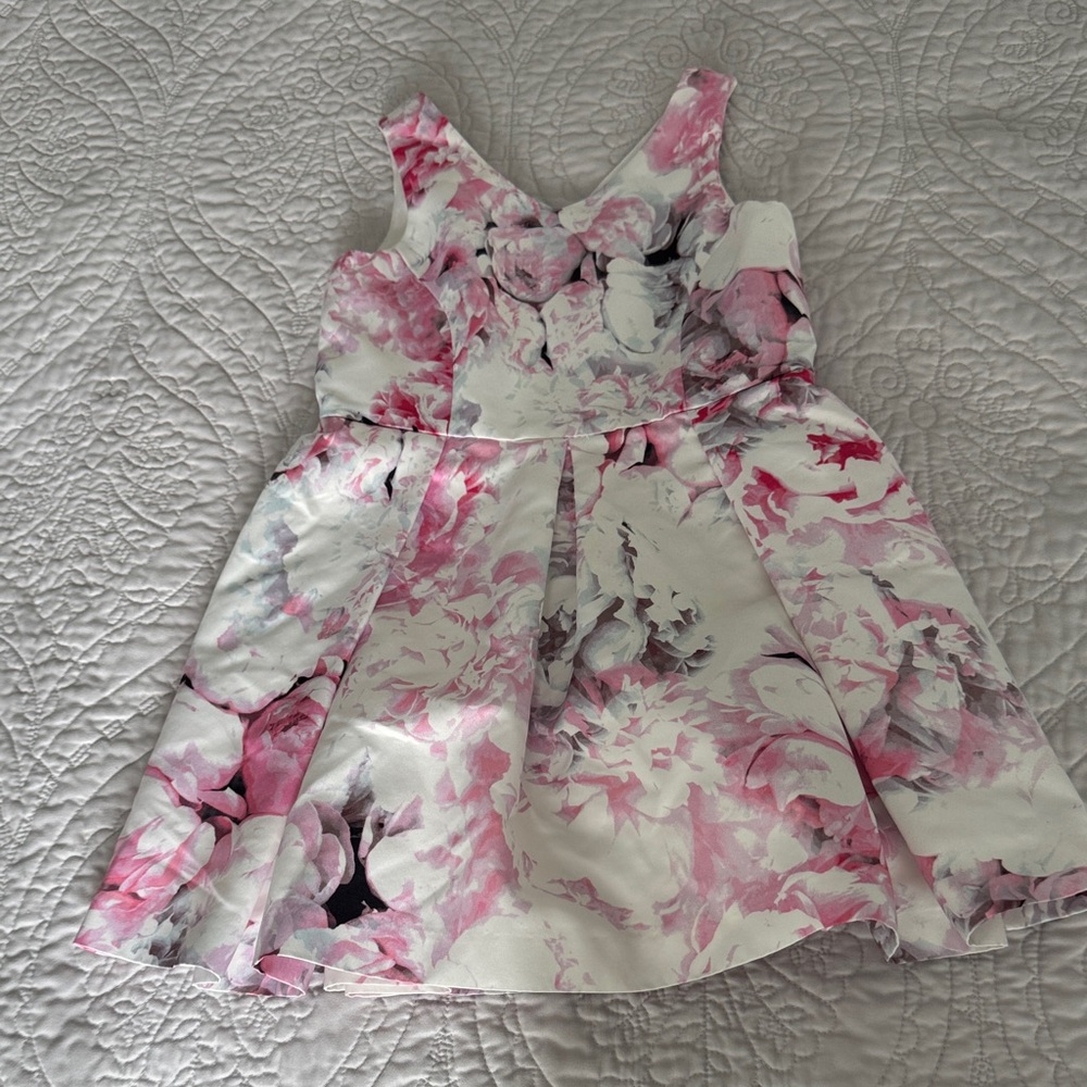 Bardot Girls Pink and White Floral Fit & Flare Dress